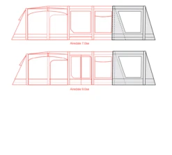 Outdoor Revolution Airedale 7.0SE / 9.0SE Front Porch Extension 17 Outdoor Revolution Airedale 7.0SE / 9.0SE Front Porch Extension -Outdoor Awnings Shop airedale 7se 9se front porch extension floorplan 3