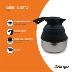 Vango Cuisine 1.5 Ltr Kettle Deep Grey -Outdoor Awnings Shop cuisine 1.5l kettle deep grey low res medium