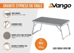 Vango Cypress 56 Camping Table 13 Vango Cypress 56 Camping Table -Outdoor Awnings Shop granite cypress 56 infographic medium