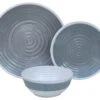Outdoor Revolution Premium 12pc Melamine Plate And Bowl Set Pastel Grey -Outdoor Awnings Shop tabl1004